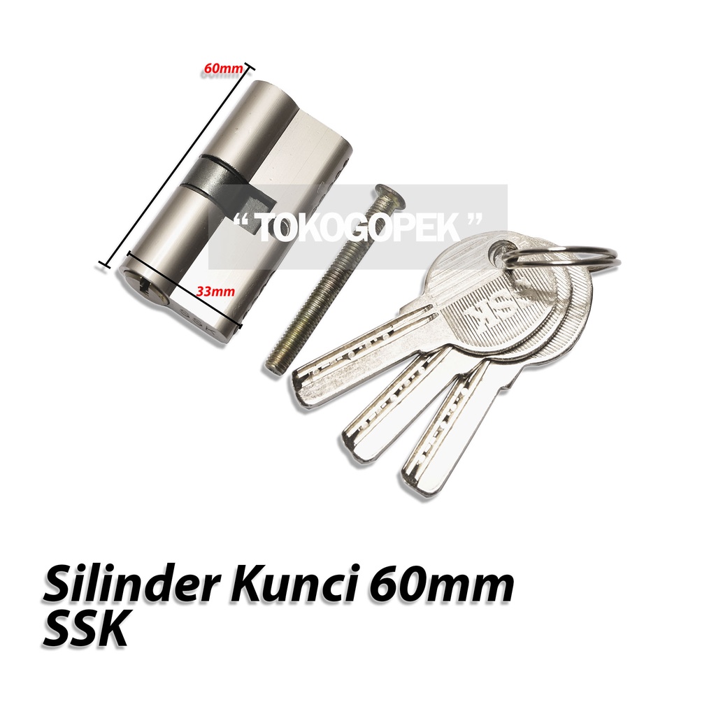 SILINDER KUNCI 60mm SSK 3 ANAK KUNCI KOMPUTER