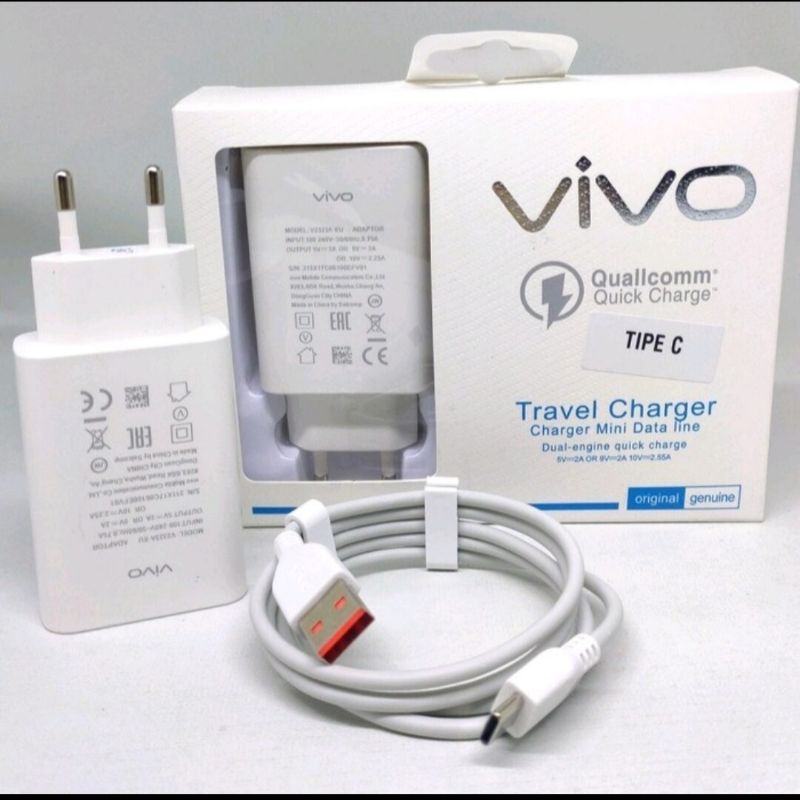 Charger VIVO Y53S USB C Original Fast Charging / Carger VIVO Type C / Cas Casan VIVO USB Type C Fast