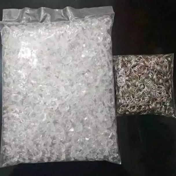 TERPERCAYA Paket Kristal Akrilik untuk Meronce / Kristal akrilik isi 1000 + ring / Kristal akrilik k