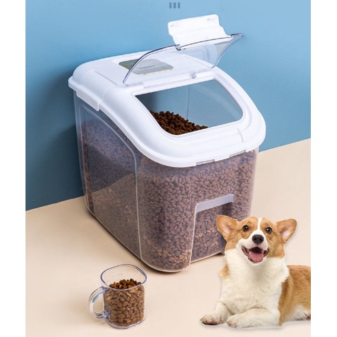 Food Container Pet Food Storage VNLOO Tempat Penyimpanan Makanan Hewan Anjing/Kucing Rice Dispenser Tempat Wadah Penyimpanan Beras