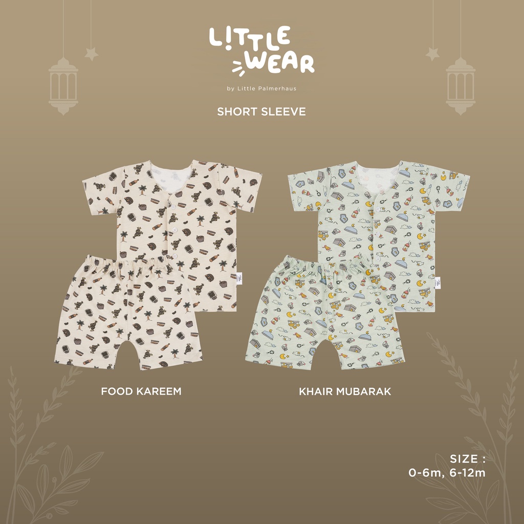 [Size 0-12m] Little Wear By Little Palmerhaus Short Sleeve Setelan Pendek Bayi