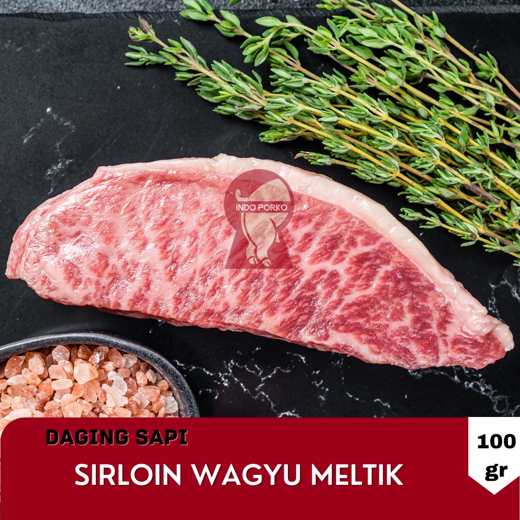 

Sirloin Meltik Daging Sapi Wagyu Striploin Meltique Beef Steak 100GR