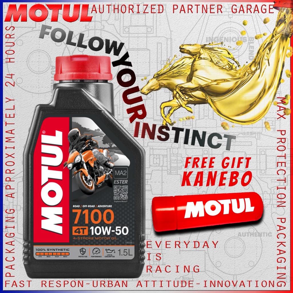 MOTUL 7100 4T ALL VARIANT OLI MOGE BUAT 150cc s.d 500cc IMPORT 100% SINTEKTIK + ESTER BONUS KANEBO