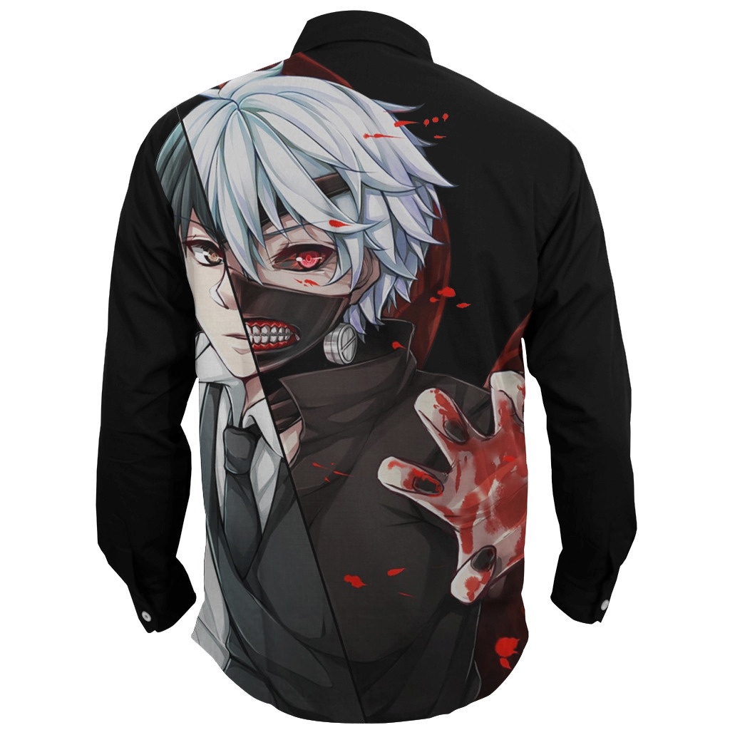 Kemeja Panjang Kaneki Ghoul Fullprint Anime Manga Tokyo Ghoul Premium Unisex