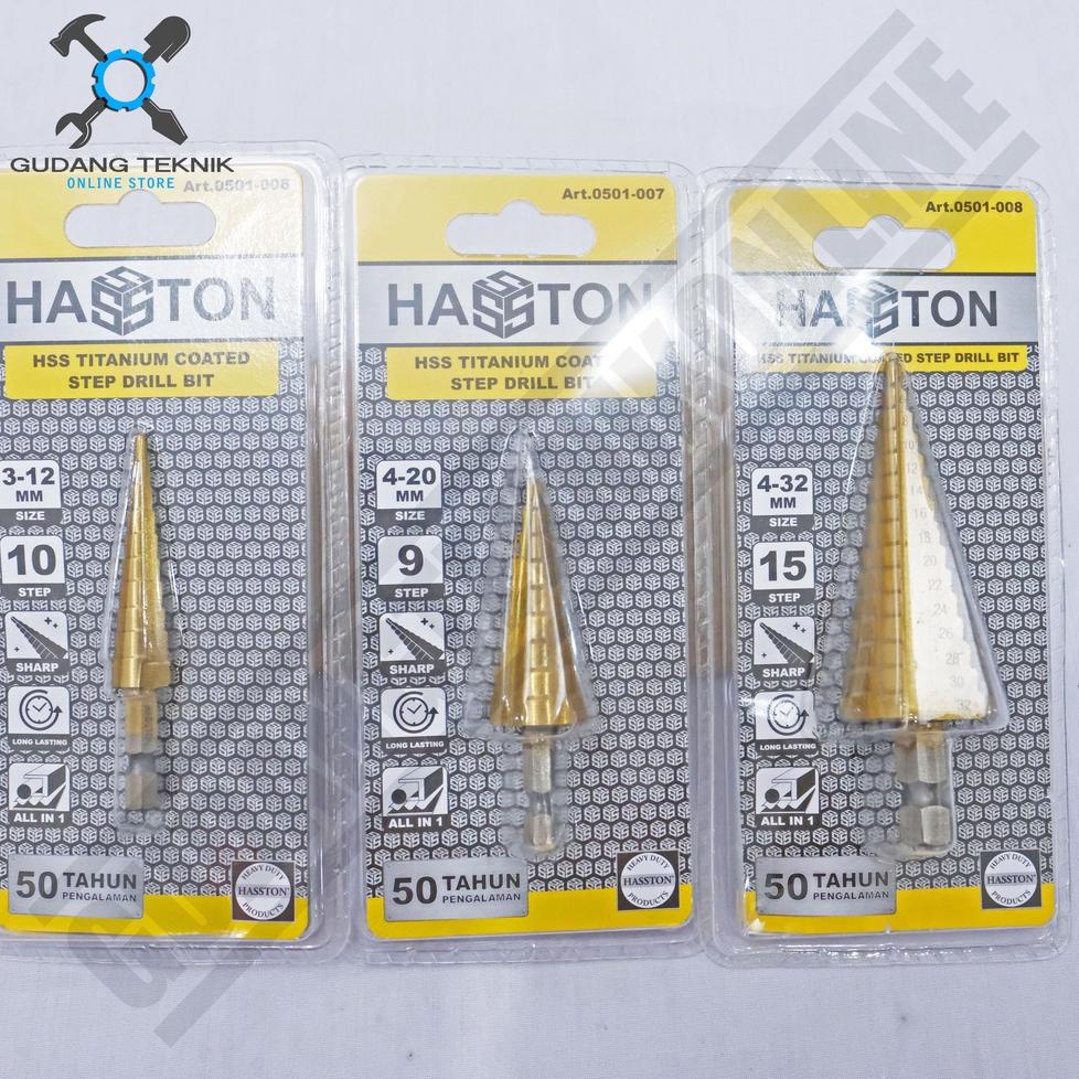 ⇑ Mata Bor Pagoda Step 3-12mm 4-20mm 4-32mm HASSTON PROHEX / Step Drill 3-12 4-20 4-32 mm HASTON SIA