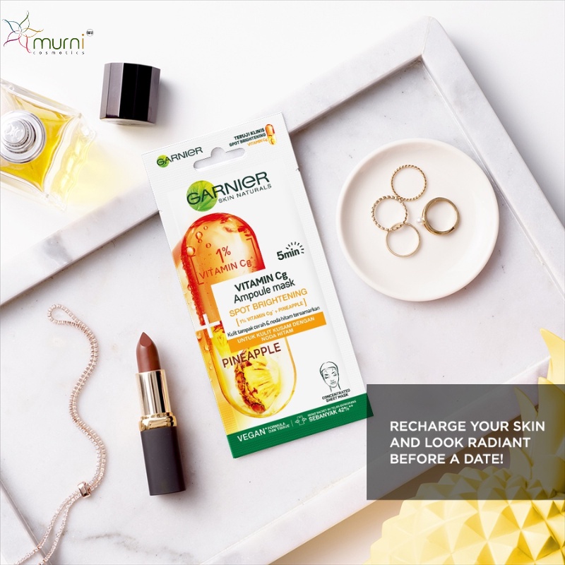 GARNIER 5 MIN AMPOULE MASK  VITAMIN CG PINEAPPLE  SACHET ECER 15GR