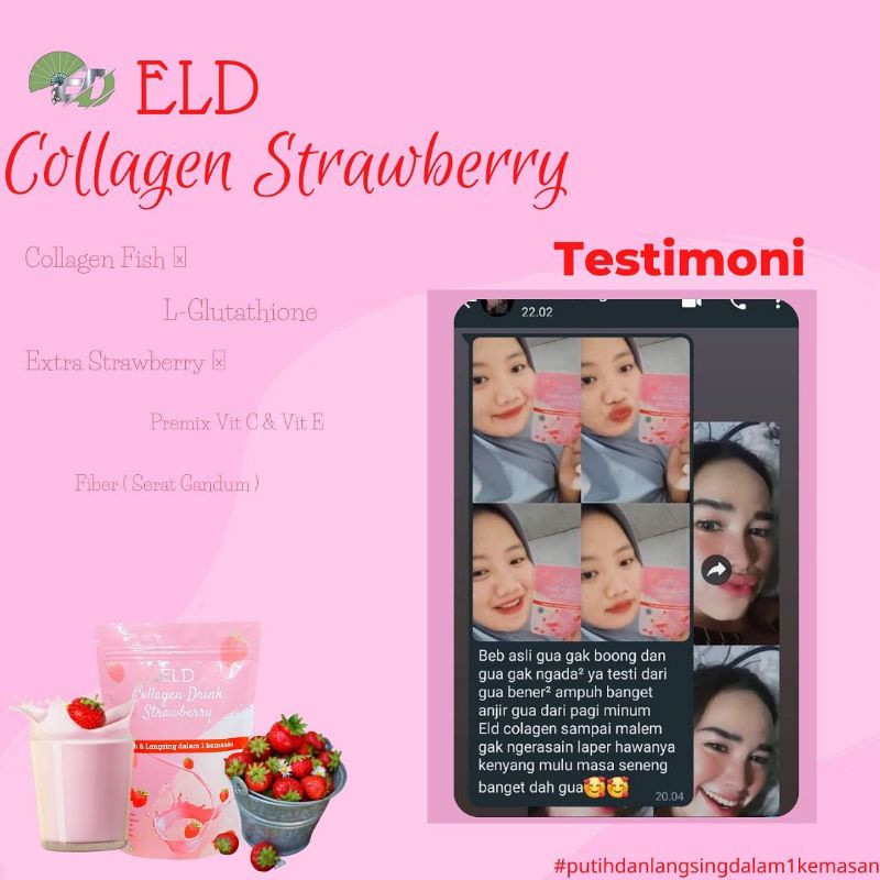 READY!!!! ELD COLLAGEN STRAWBERRY 125 GRAM