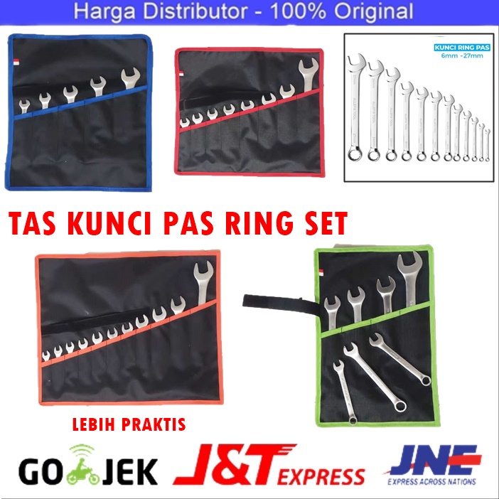 Tas Kunci Pas Ring set 4 5 8 11 14 25 Toolkit Tas ini memudahkan dan merapikan kunci kunci Ring Pas