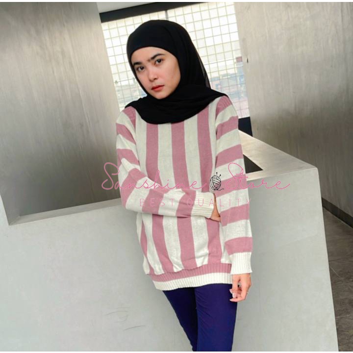 Alena Atasan Rajut Blouse Wanita Salur