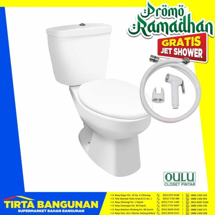 Promo Ramadhan Kloset Duduk Oulu A626 Closet Two Piece Free Jet Shower