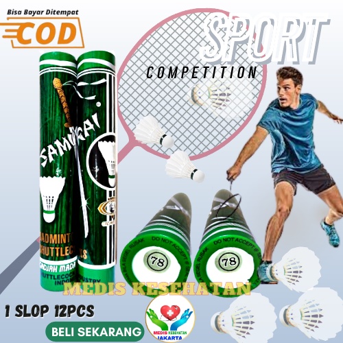 huttlecock kok samurai Hijau Kok Shuttlecock Badminton Bulutangkis Samurai Hijau Original