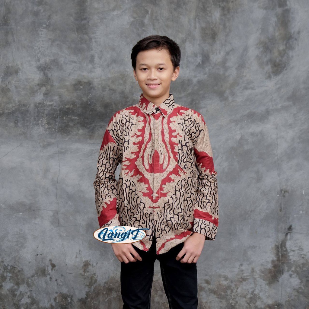 Kemeja Batik Anak Laki-laki Lengan Panjang Couple batik Ayah Anak Cowok Motif Sentani Warna Hitam Motif Terbaru