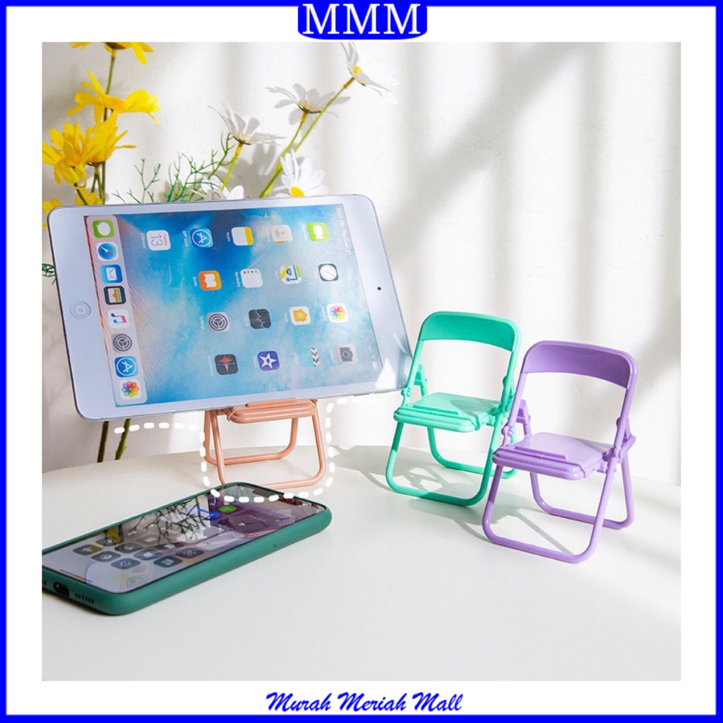 MMM Phone Holder Kursi Folding Chair Stand Holder Phone Universal Holder Stand HP Varian Kursi Lipat Dudukan Penyangga HP Import Murah