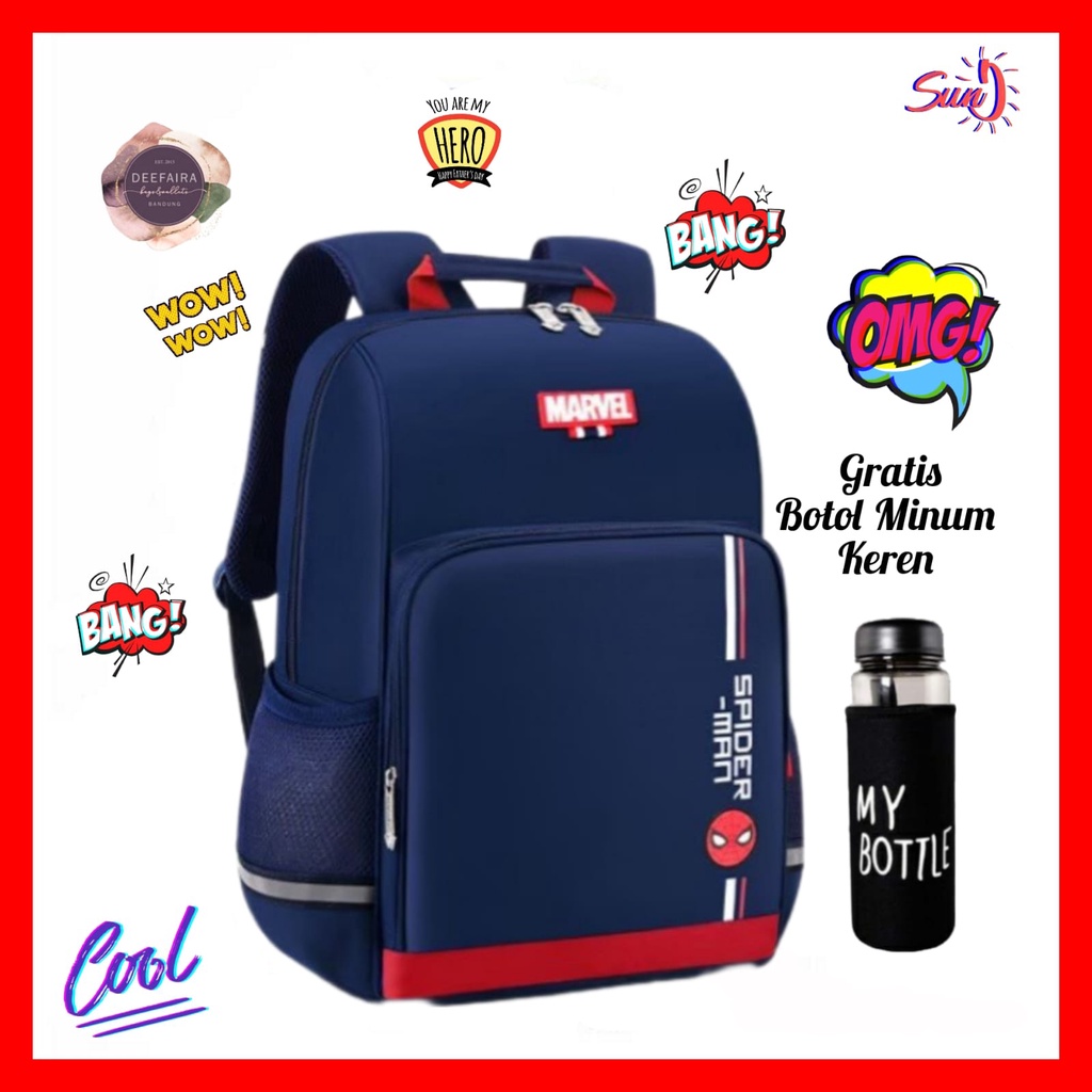 Tas Ransel Anak Remaja Sd Smp &amp; Sma Mvrlx Gratis Botol Minum Keren