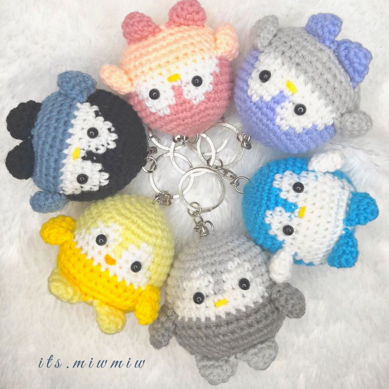 By Miww - amigurumi pinguin, gantungan kunci pinguin boneka pinguin