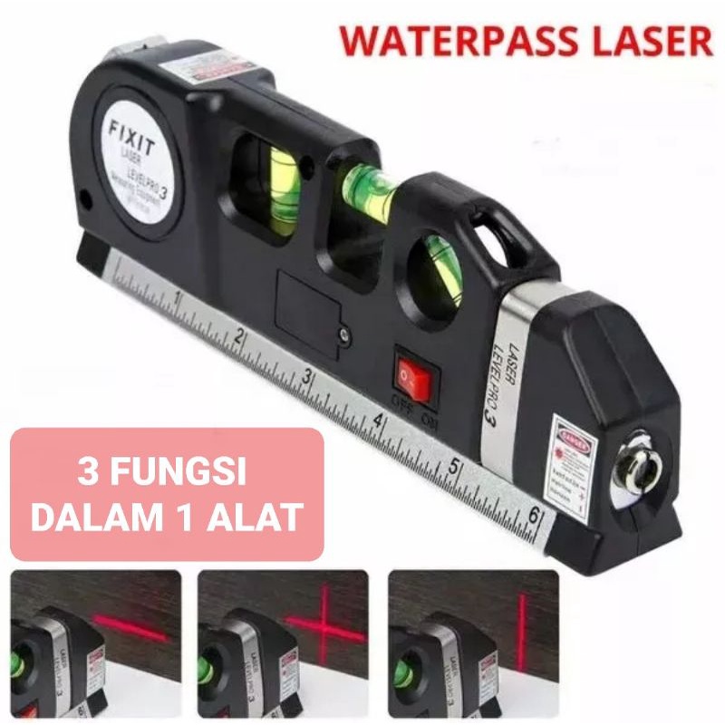 Alat Meteran Waterpass Infrared Digital Vertikal Horizontal Presisi - Penggaris Fix Level  Pro 3 Multifungsi