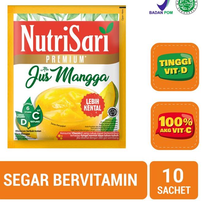 

>V44859) NutriSari Premium Jus Mangga 10 Sachet - Minuman Buah Lebih Kental