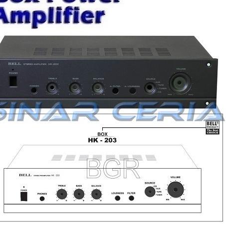 ❇ Box Power Amplifier HK-203 BOX BELL HK 203 Box Amply HK203 ♫