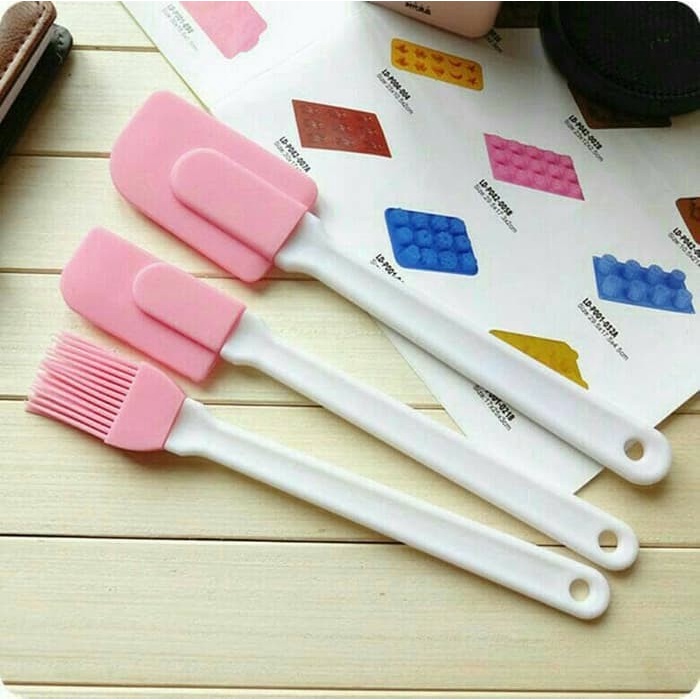 Terlaris Kuas Kue Spatula Dan Kuas Set Brush And Spatula Bahan Silicone Kue Cake