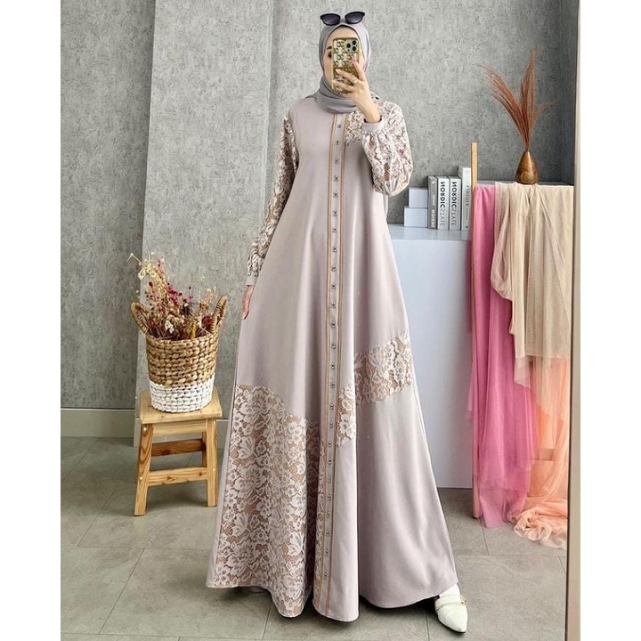 Baju Wanita Model Baru 2023 Gamis Lebaran Terbaru 2023 Nisya Dress Busana Muslim Wanita Dewasa Gamis