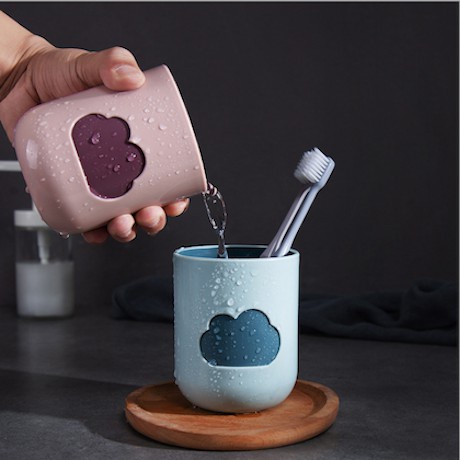 COD Gelas Sikat Gigi Kumur Motif Awan Lucu Warna Warni