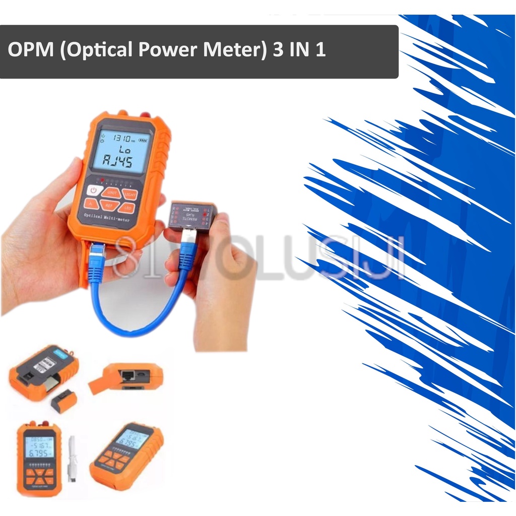 OPM Optical Power Meter Fiber Optik - FO/LAN Tester 3 IN 1