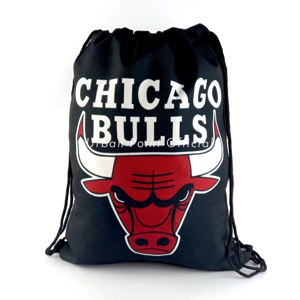 Tas Serut / String Bag Pria Gymsack Chicago Bulls Tas Sepatu Basket Multifungsi