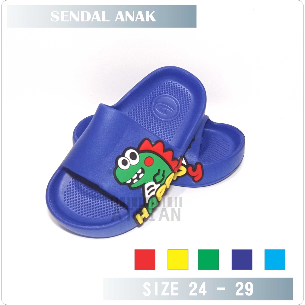 SENDAL SELOP ANAK CASUAL MOTIF DINOSAURUS MODEL BARU