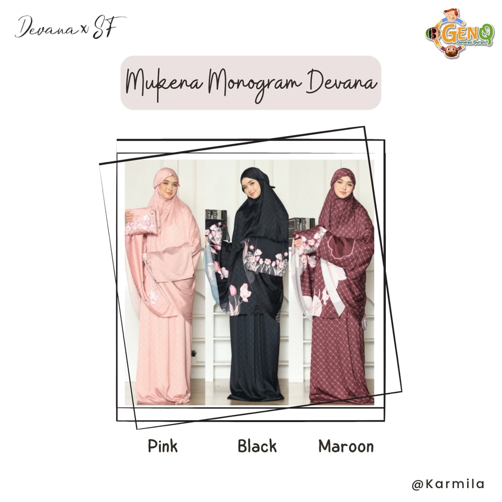 Mukena Monogram (Adem, Lembut, Anti Gerah, Tidak Menerawang) by Devana