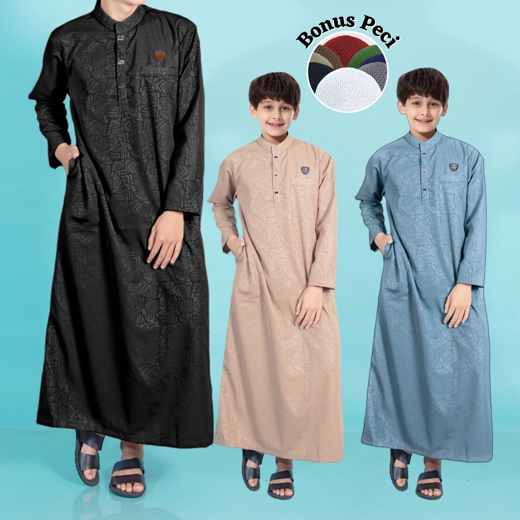 PREMIUM AL-HABIB/GAMIS ANAK EMBOS USIA 5-14 TAHUN PREMIUM/JUBAH ANAK EMBOS ORIGINAL/BAJU KOKO