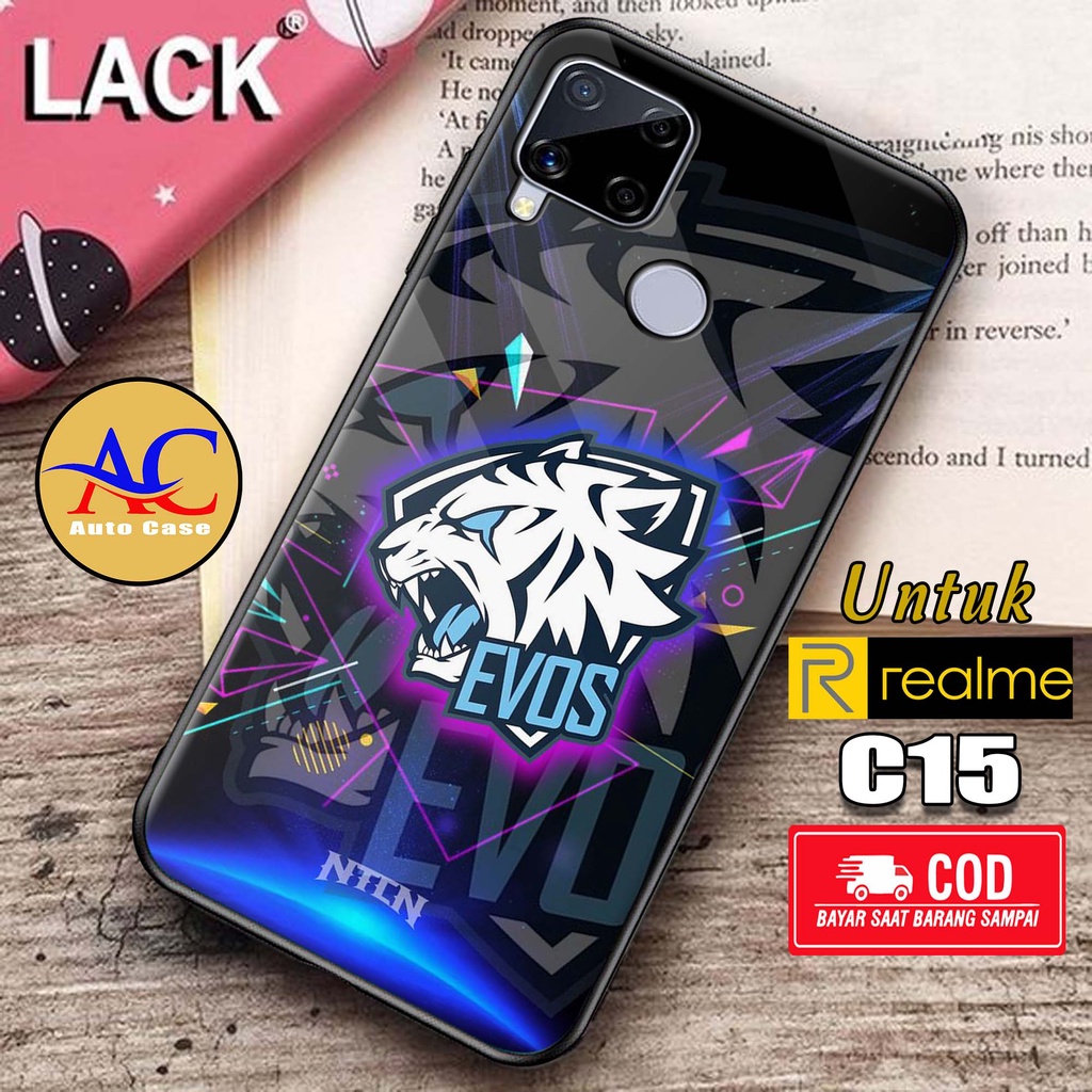 Softcase Glass kaca untuk REALME C15 EVOS Casing Handphone Case Hp Procamera