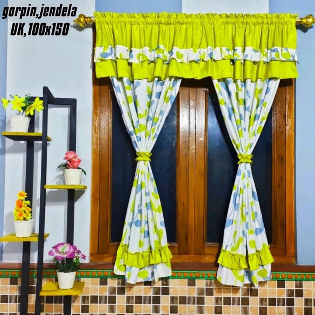 [✅COD] Gorden Jendela Serut 100x150 Poni Rumbai Dekorasi Kamar Ruang Tamu Minimalis Home Decor Perlengkapan Rumah