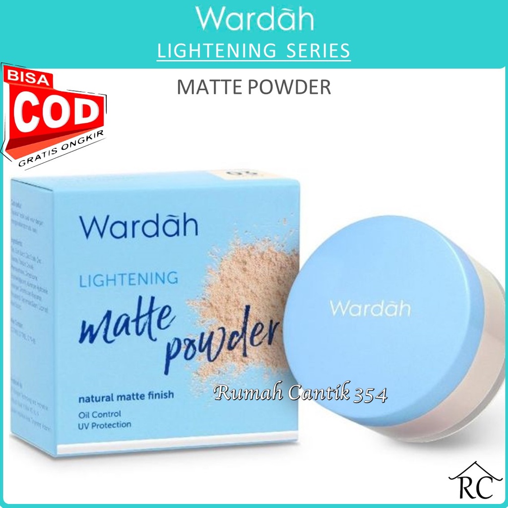 Rumah Cantik Wardah Lightening Matte Powder  - Bedak Tabur Yang Mencerahkan Dengan Hasil Matte Natural - Bisa COD #rumahcantik354