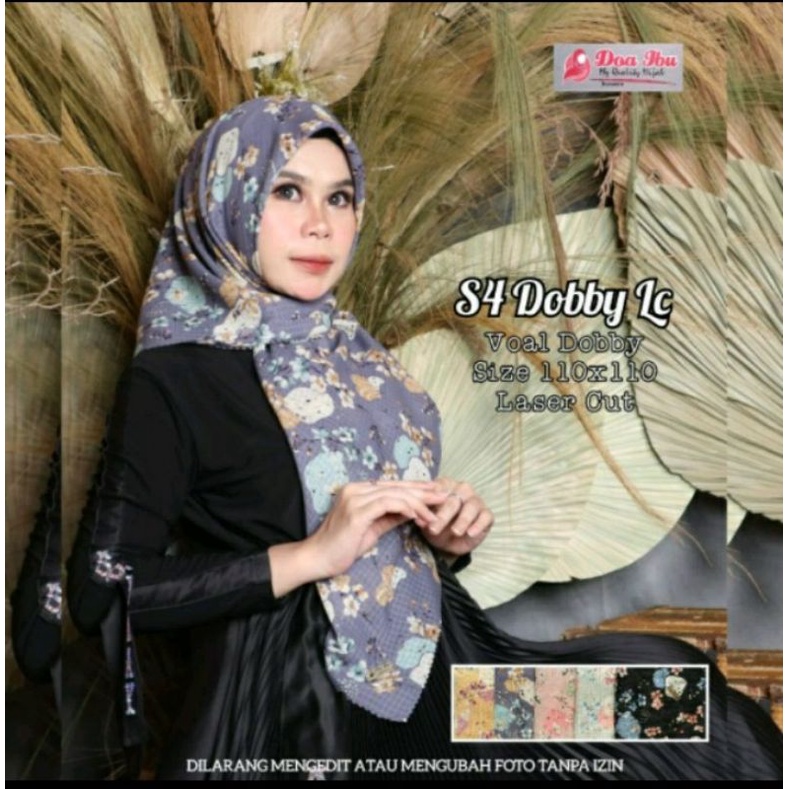 Hijab Segiempat Motif Doa Ibu/Hijab Motif/Kerudung Segiempat