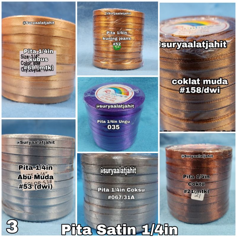 Pita Satin 1/4in/6mm +/-20Y/Rol =rp.1.750/Rol