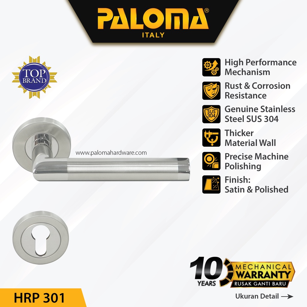PALOMA HRP 301 Handle Pintu Roses Stainless Steel Lever Gagang Door