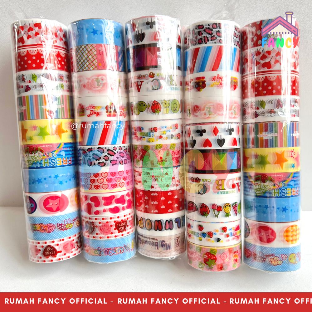 

[1 SLOP Isi 10] Isolasi MOTIF CORAK FANCY / Isolasi FANCY / Isolasi Fancy Kecil 1.5*2m / Solatip FANCY