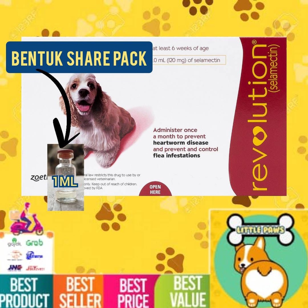 REPACK Obat Kutu Anjing Revolution Dog Red Medium Sedang 10-20kg
