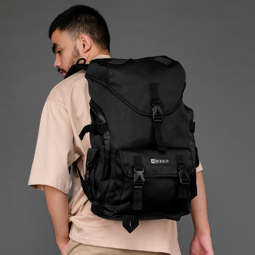 Muller Black | Ransel Tas Punggung Original Pria Wanita Kuliah Sekolah Backpack | FORIND McKinley