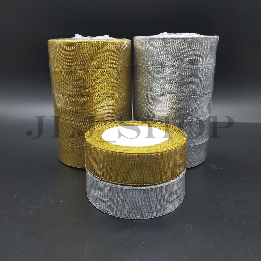 Pita Emas Perak Gliter 1 inch (2.5 cm)