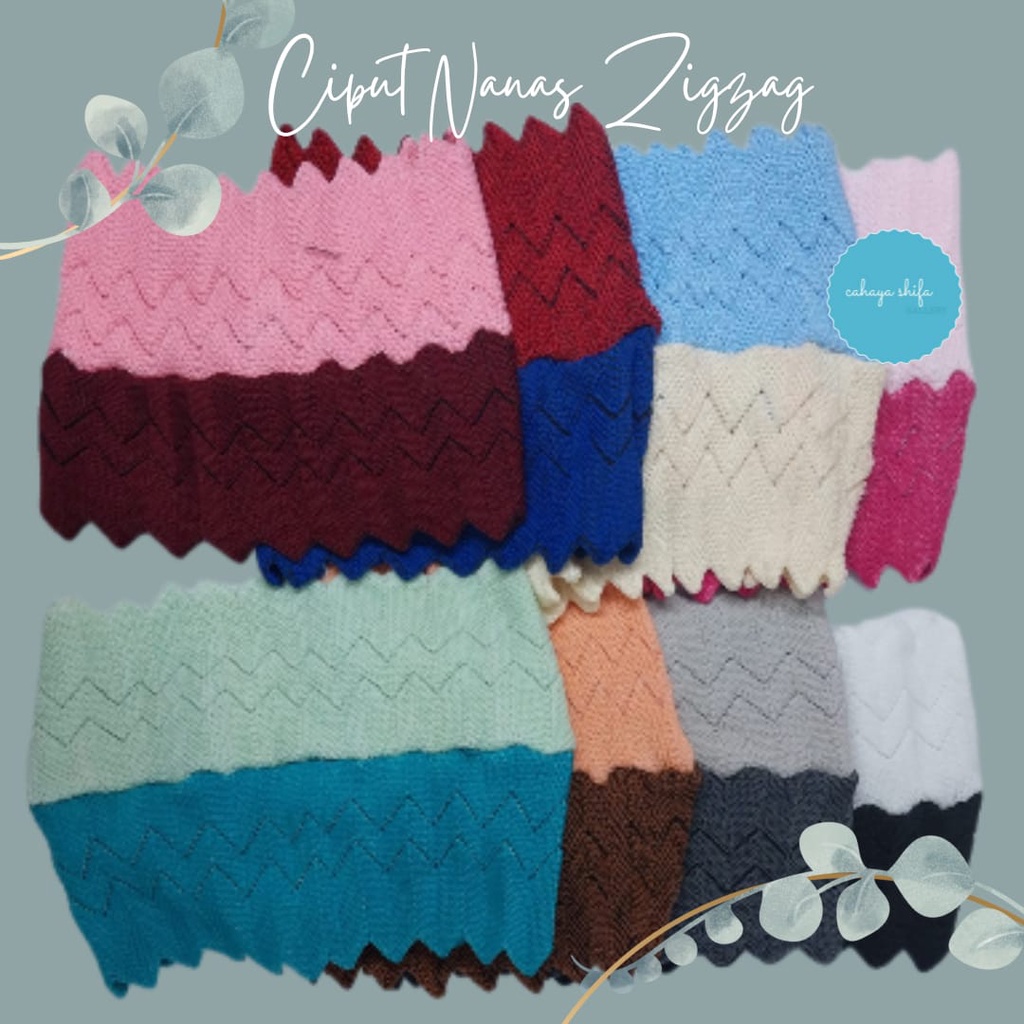 (Bisa cod) New product bandana ciput rajut nanas 2 warna two tone zigzag atas bawah (ciput zara)