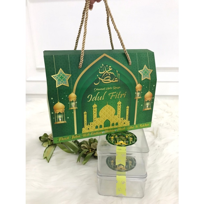 

Kotak Gable Box Lebaran Isi 3 Toples Free Sticker 15Pcs 077