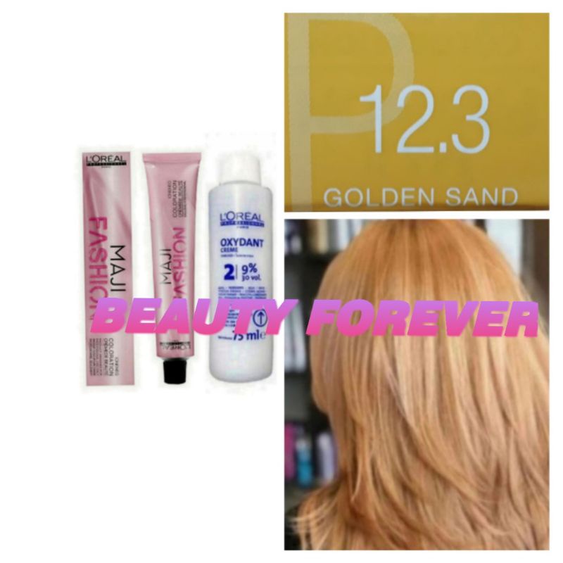 LOREAL MAJIFASHION NO. 12.3 GOLDEN SAND & OXYDANT 75ML