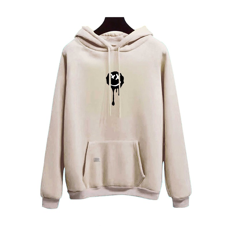 Parisdivarious Sweater Hoodie Jemper Smile XX Cair Bahan Fleece Size S - XXL (Pria &amp; Wanita)