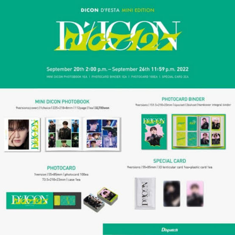 DICON MINI EDITION NCT DREAM NCT 127 READY STOCK