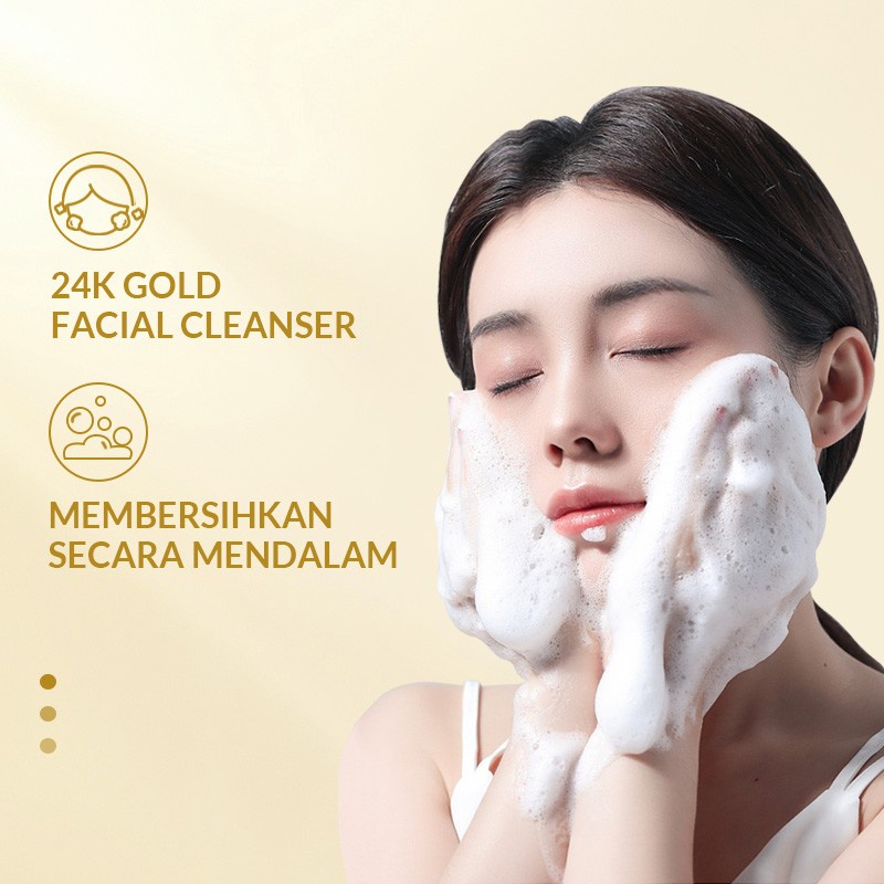 ✨ AKU MURAH ✨ BIOAQUA FACIAL CLEANSER 24K Gold /  Sabun Cuci Muka Wanita 200 ML