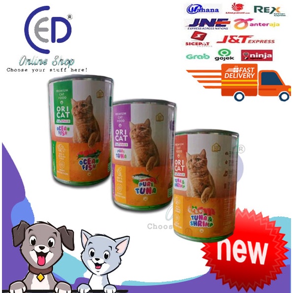 MAKANAN KUCING ORI CAT KALENG ADULT &amp; KITTEN ALL VARIAN 400GR  (WAJIB DENGAN PEMBELIAN BUBBLE WRAPS)