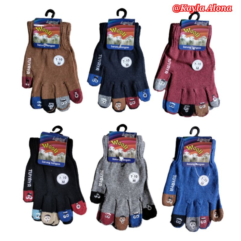 SARUNG TANGAN RAJUT WARNA untuk ANAK ( 7-10 Th )