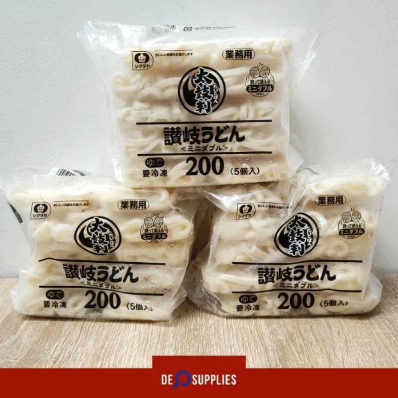 

Shimadaya Udon Frozen 1kg / 5pcs - Taikoban Sanuki Mi Mie Basah Jepang Japan