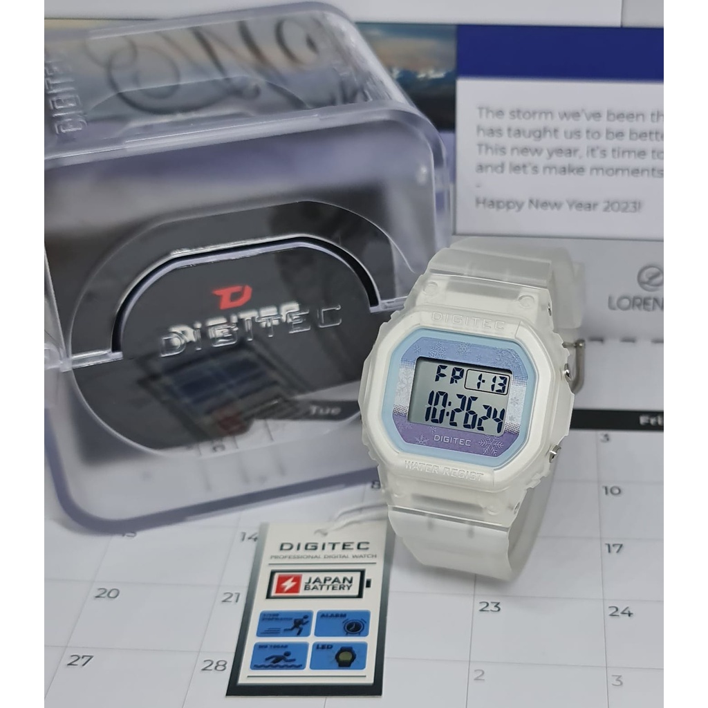 Jam Tangan Wanita Digital Digitec 7024 Rubber Original Tahan Air